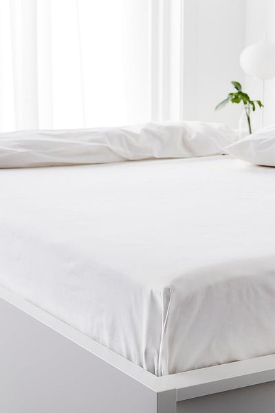 S&R Single Cotton Polyester White Sheet And Pillow Case 160x240 Cm Without Elastic