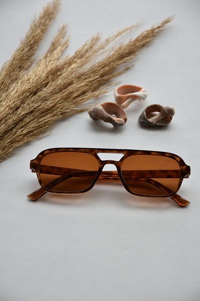 LOOKUP Sunglasses Unisex Model Leopard Frame Uv 400 Protected Brown Glass Men Women