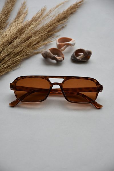 LOOKUP Sunglasses Unisex Model Leopard Frame Uv 400 Protected Brown Glass Men Women