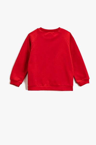 Koton Baby Girl Belted Glitter Crew Neck Christmas Tree Printed Pompom Detail