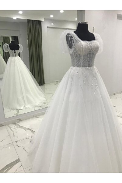 EB WEDDING Kadın Beyaz Gelinlik