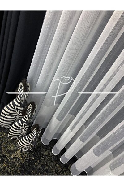 rendecioğlutekstil Tül Perde Etek Bantlı Şantuk Zemin Armür Tül Perde