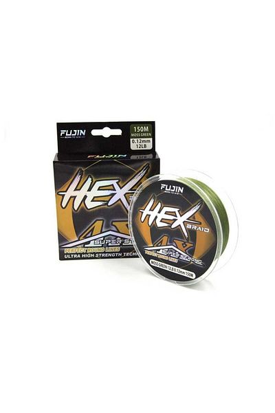 Fujin Hex Braid 4X 150 m Moss Green Pe Ip Fishing Line