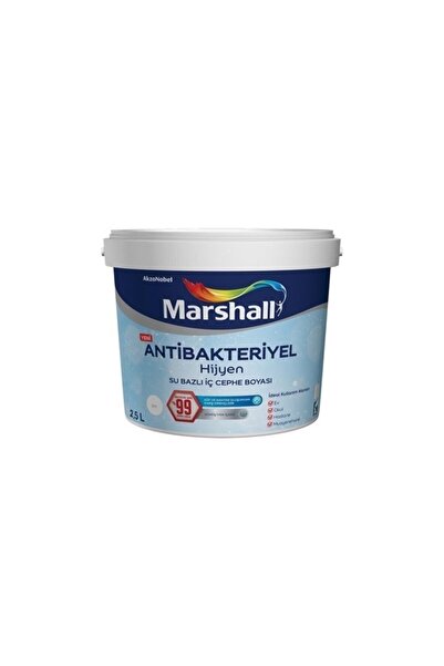 Marshall Antibakteriyel Hijyen Silinebilir Iç Cephe Duvar Boyası 2,5 Lt