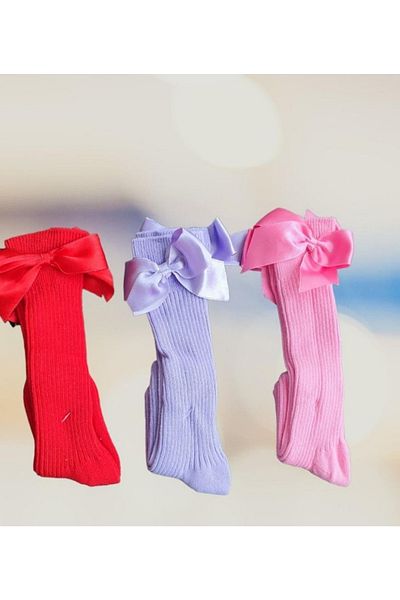 ÖZKARDEŞLER BABY Baby Knee Socks 3-Piece with Bow