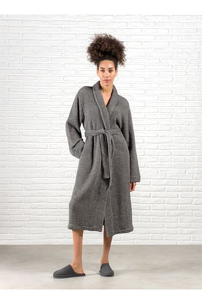 Barine Black Pergamon Wool Dressing Gown
