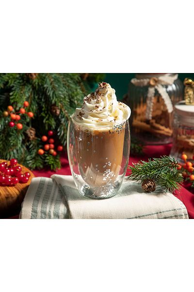English Home Glam Sprinkles Borosilicate Double Wall Cup 350 ml Silver