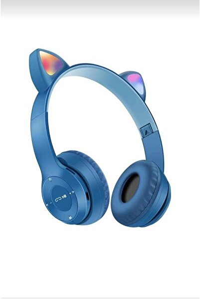 HOBİPİX Kedili Işıklı Katlanabilir 5.0 Bluetooth Kulaklık Kablosuz P47m