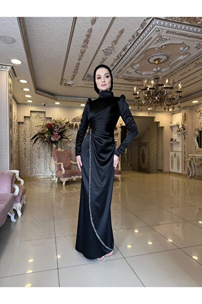 MAHİDEVRAN Lavin Siyah Abiye Elbise
