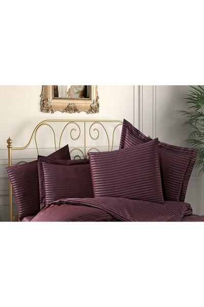 Finezza بيلا بامبو جاكار قماش أحمر كلاريت أكسفورد مزدوج 60x80 سم غطاء وسادة -...