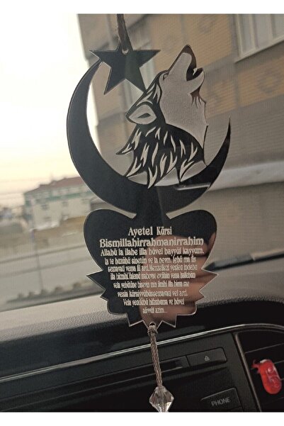 Ste Desing Pleksi Çift Taraflı Araba Süsü Dualı Bozkurt Model Araba Süsü Diki...