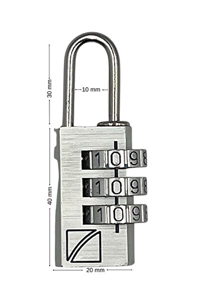 TRAVELBLUE Travel Blue Easy Read Combi Combination Padlock 3 Digit Gray