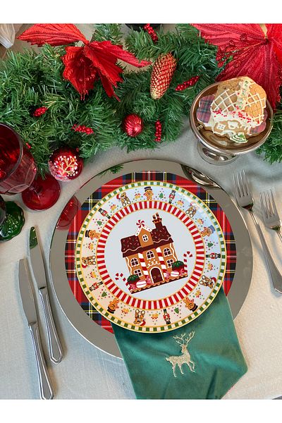 Vivas Xmas Wonderland Gingerbread House Cookie Home Plate 23 Cm Porcelain