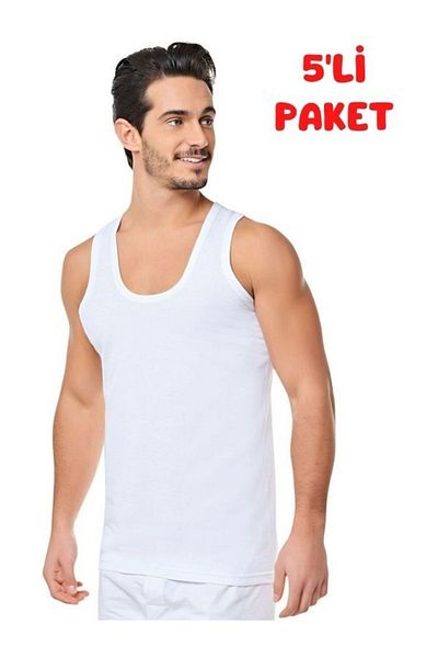 Seher Yıldızı Men's Combed Cotton Undershirt 5 Pack