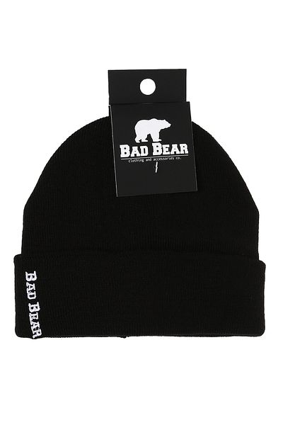 Bad Bear Men's Black Beret Label Beanies
