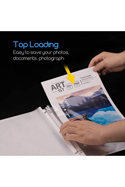 Janissary 200 Adet Poşet Dosya, Şeffaf Kağıt Koruyucu - 100 Adet Telli Plastik Mavi Dosya