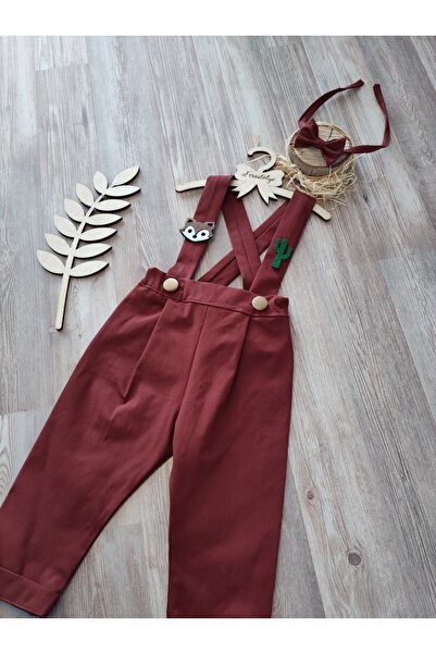 Feriatolye Cinnamon Salopet Fox Cactus Concept Baby Boy Birthday Special Day Outfit