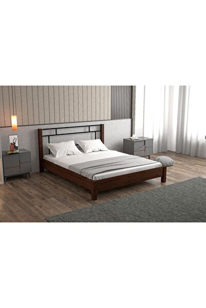 YAPSA HOME MOBİLYA Yap-sa Home Feza-metal Başlıklı Doğal Ahşap Karyola