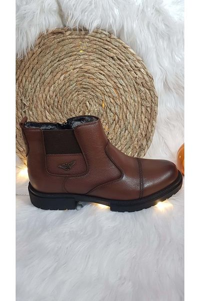 Luis Figo Men's Genuine Leather Zippered Boots Ckr00363