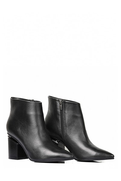 Nemesis Shoes Genuine Leather Women's Heeled Boots Black