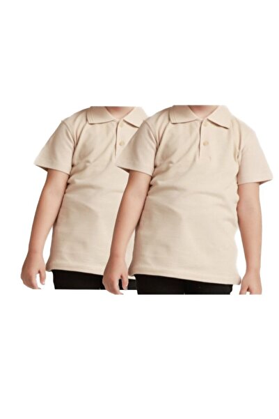 FATELLA Unisex Children's Youth Polo Collar Short Sleeve Normal Pattern Plain...