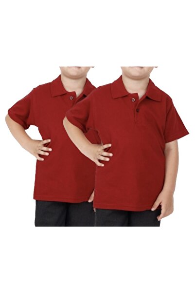 FATELLA Унисекс детска поло блуза с къс ръкав, редовна кройка, едноцветна, ба...