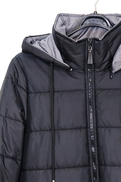 Doque Kadın Kapüşonlu Spor Anorak Kaban Do-a22-67024 Siyah