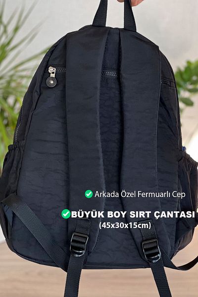 NEMO GROUP Unisex Μαύρο σακίδιο πλάτης Σχολική τσάντα ταξιδιού Μεσαίο μέγεθος (40x30cm) / Μεγάλο μέγεθος 45x30cm