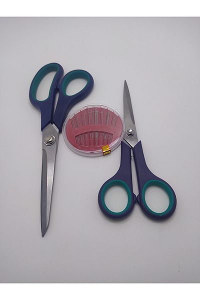 DİBA AVM Scissors Taksun Large Small 2 Pieces Scissors Needle Scissors Set 3 Pieces Fabric Paper Scissors