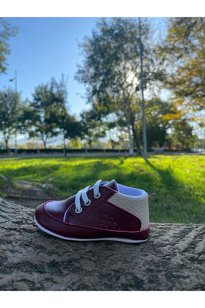 Papulin Baby Boy Luxury Burgundy Color Booties