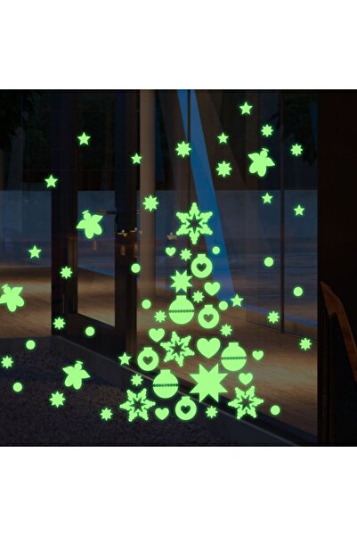DEZ Karanlıkta Parlayan Fosforlu Noel Dekorasyon Çıkartmaları