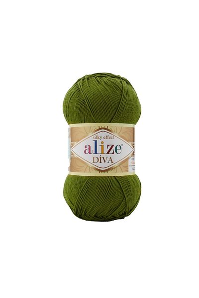 Alize Diva Mercerized String - Χρωματικός κωδικός 233 Χρώμα Ελιάς - 100 Γρ. 350 Μ