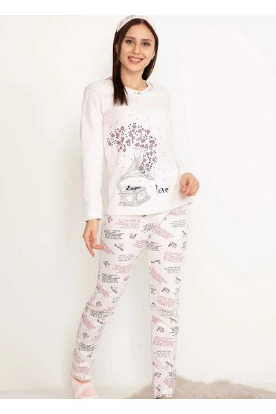 WESHA Purple Seasonal Long Sleeve Pajama Set with Eye Patch