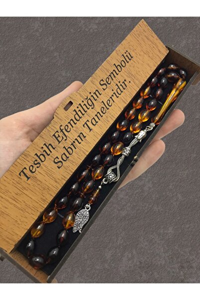 KANUNİ TESBİH Τεμάχια προσευχής με Ξύλινο Κουτί - Καφέ Μαύρο Μοκέτα
