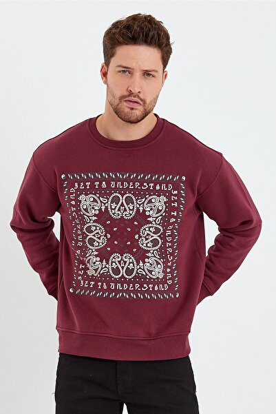 Whitesea Oversize Etnik Desenli Unisex Sweatshirt
