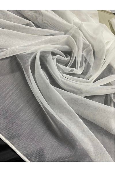 Şahinsoy perde Ecru Plain Tulle Ttm Floor (Tight Pleat)