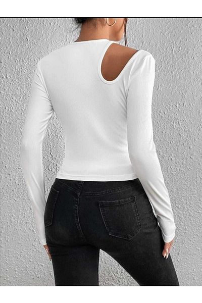 morche Γυναικεία πλεκτή μπλούζα Bodycon με λεπτομέρεια ώμου