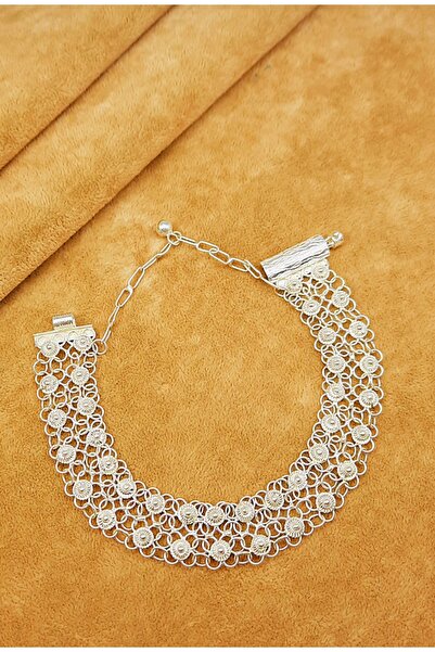 MİR GÜMÜŞ 925 Ayar Gümüş Mardin Midyat Telkari Yöresel Kişniş Bileklik