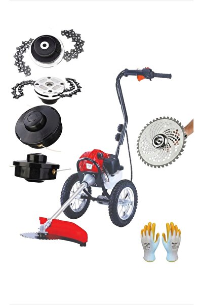 SCHUTZENGER Benzinli Tekerlekli 9 Hp Çim Biçme Makinesi Tırpan Profesyonel Zi...