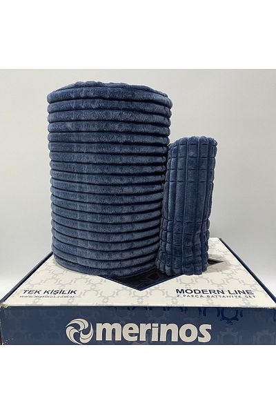 Merinos Μοντέρνα γραμμή 2 τεμαχίων μονή κουβέρτα - Navy Blue