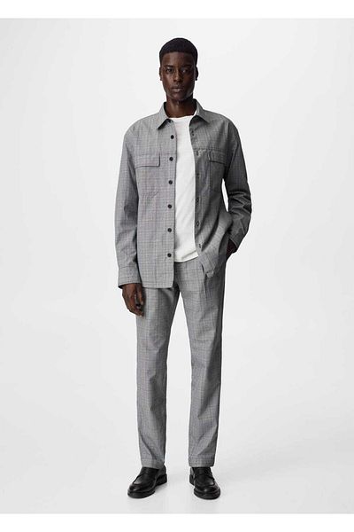 MANGO Man Checked Jogger Pants