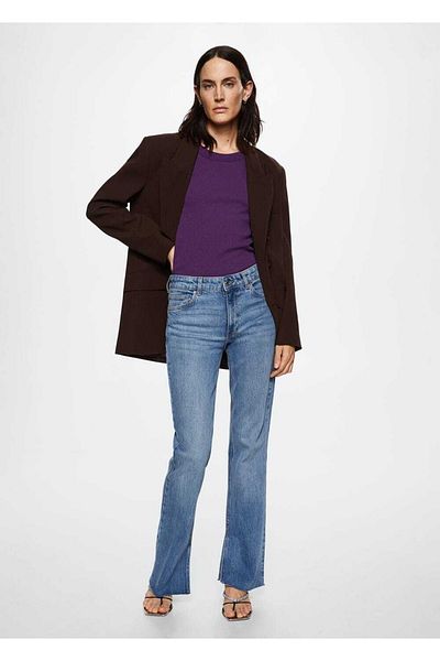 MANGO Woman Straight Cut Jeans with Side Slits