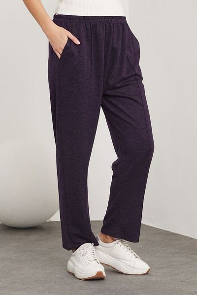 Aşkı Endam Pantaloni din lână Ecrin de mărime mare - Prune