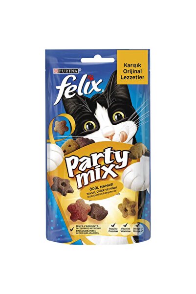 FELIX Felix Party Mix Karışık Orijinal Lezzetler Kedi Ödül Maması 8x60 Gr
