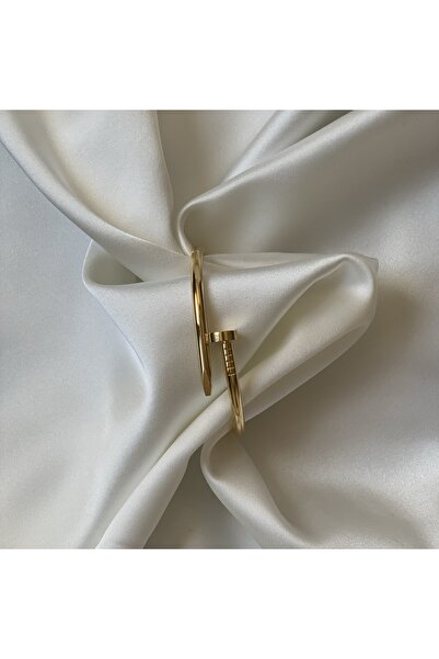 ANOR ACCESSORIES Gold Renk Çivi Model Kelepçe Bileklik