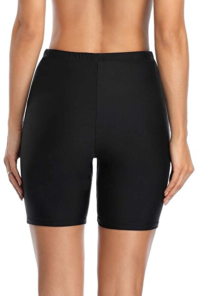 MAYOPORT Kadın Siyah Diz Üstü Tayt Mayo Yüzücü Taytı
