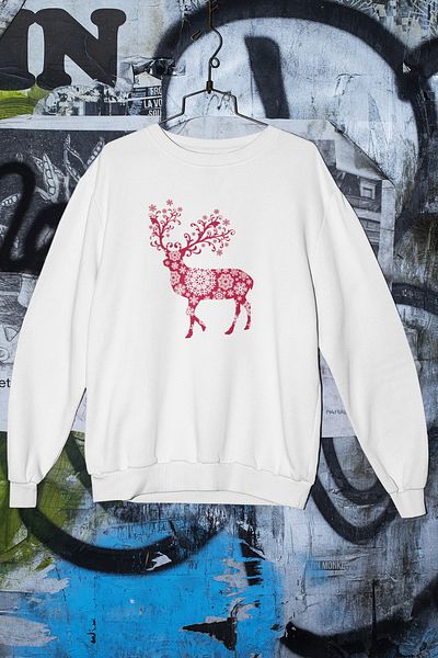 SUNFREE Φούτερ Unisex με θέμα την Πρωτοχρονιά με στάμπα Oversize