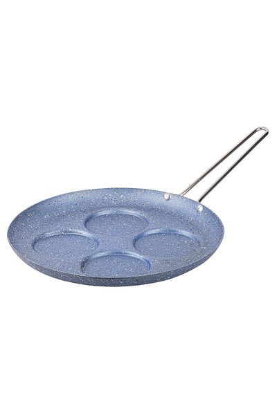 Tantitoni Gray Blue Color Granite Pancake Pan 28cm-4 Sections (STEEL HANDLE)
