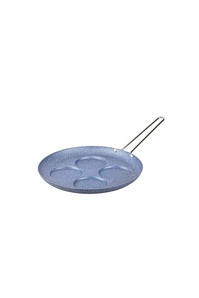Tantitoni Gray Blue Color Granite Pancake Pan 28cm-4 Sections (STEEL HANDLE)