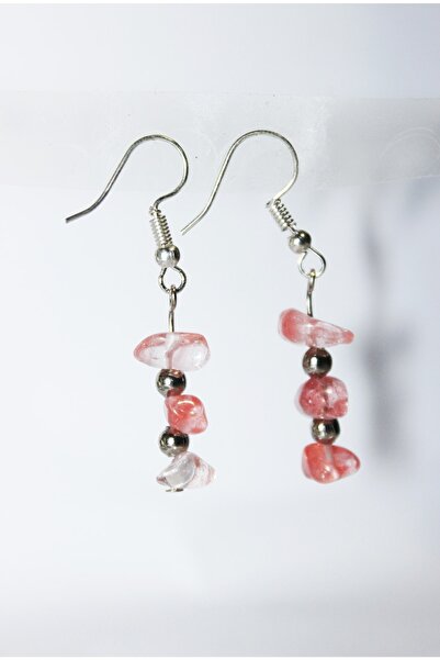 Mıçı روز كوارتز أقراط الحجر المكسور